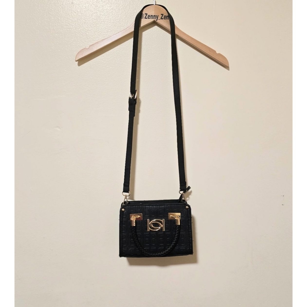 bebe Black and Gold Crossbody Bag